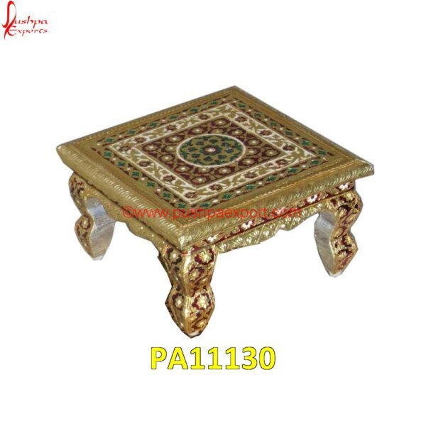 Multicolor White Metal Decorative Chowki PA11130 Silver Decorative Stool, Silver Dressing Stool, Silver Metal Stool, Silver Ottoman Stool, Silver Plated Pooja Chowki, Silver Plated Stools, Silver Pooja Chowki, Silver Pooja Stool, Silver.jpg