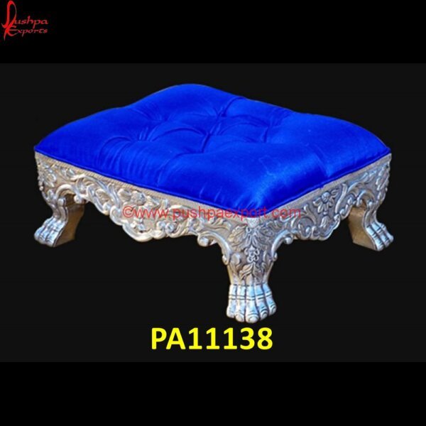 White Metal Low Seating PA11138 Silver Stool Chair, Silver Stool For Pooja, White Marble Chowki, White Metal Chowki, White Metal Handicrafts, White Metal Pooja Chowki, White Metal Step Stool, White Metal Stool For Pooja.jpg