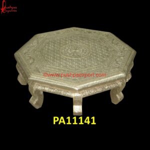 Six Panelled White Metal Chowki