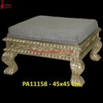 White Metal Designer Patla with Cushion