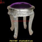 Silver Decorative Vanity Stool