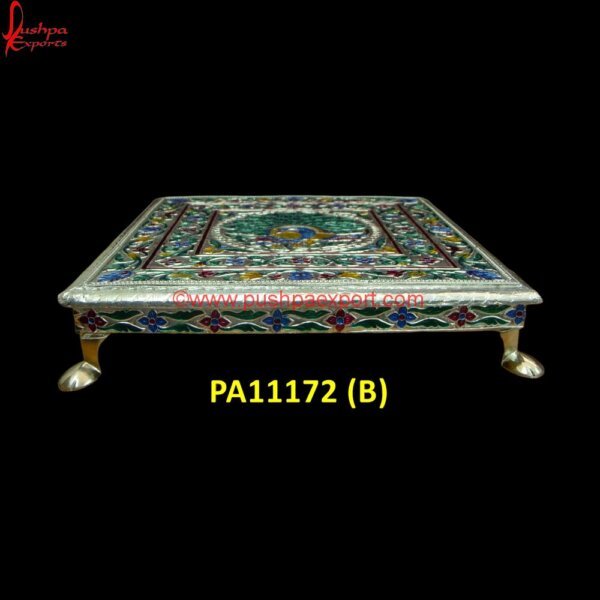 PA11172 (B) Silver Stool For Pooja, White Marble Chowki, White Metal Chowki, White Metal Handicrafts, White Metal Pooja Chowki, White Metal Step Stool, White Metal Stool For Pooja, White Metal St.jpg