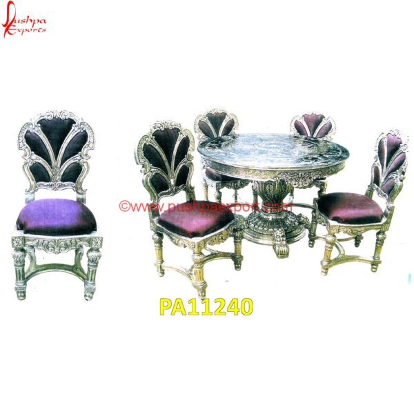 Floral Carved White Metal Dining Set PA11240 White Metal Chairs With Wood Seat, White Metal Dining Chairs Set Of 2, White Metal Dining Chairs Set Of 4, White Metal Dining Room Chairs, White Metal Furniture Udaipur, White Meta.jpg