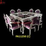 White Metal Table Dining Set