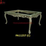 Silver Dining Table with Floral Carved Chair