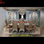 Royal Silver Dining Table with High Back Chairs