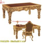 Floral Brass Coated Hand Carved Dining Table