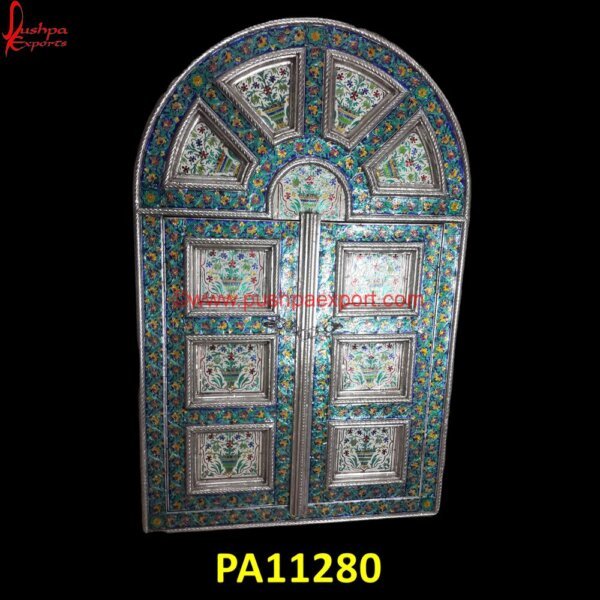 Meenakari Carved Window PA11280 silver door knobs, carved barn door, carved cabinet doors, carved doors, carved front door, carved wood front door, silver door, silver door handles, wood carving door, antique.jpg