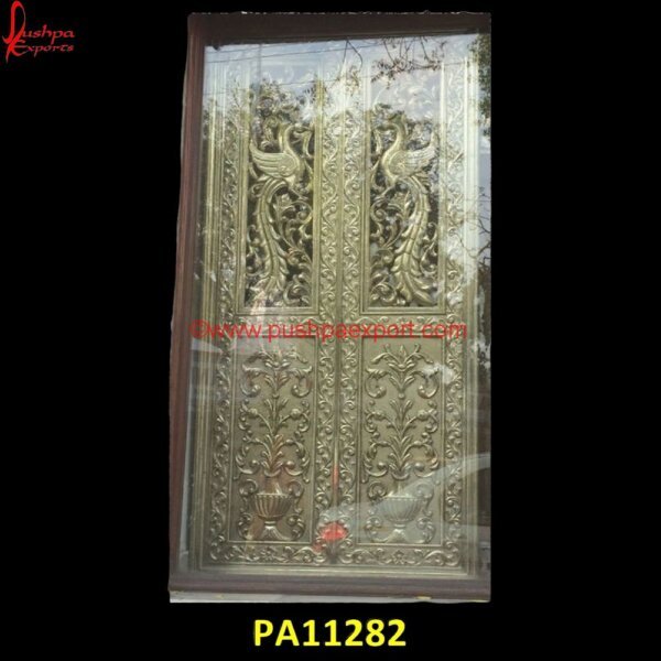 White Metal Peacock Carving Door PA11282 carved cabinet doors, carved doors, carved front door, carved wood front door, silver door, silver door handles, wood carving door, antique carved doors, antique hand carved doors.jpg