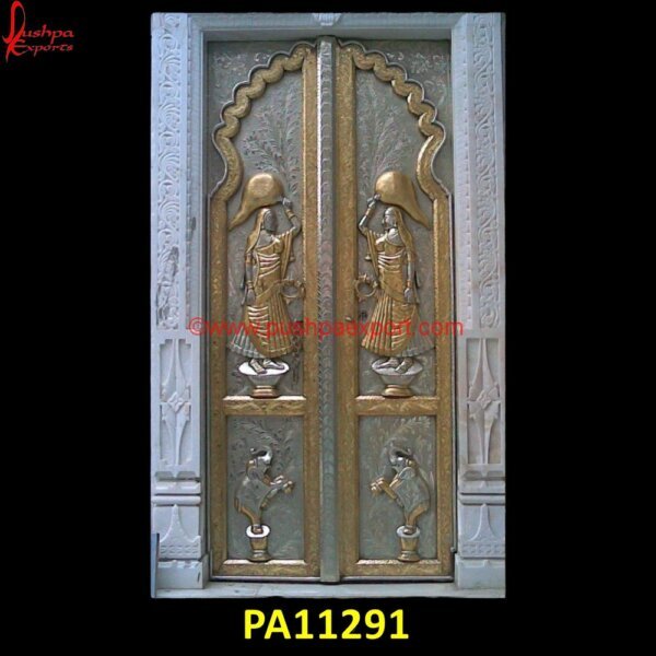 White Metal Temple Door PA11291 artistic carved doors, balinese carved doors, carved door panels, carved mahogany doors, carved teak doors, carving main door design, carving pooja room door, custom carved doors,.jpg