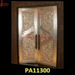 White Metal Carved Front Door