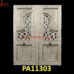 White Metal Carved Jali Door