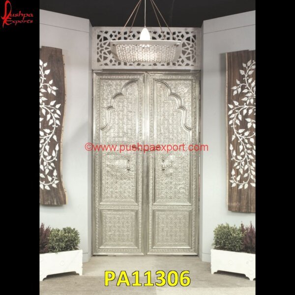 White Metal Front Door Design PA11306 meenakari design, meenakari work, modern wooden carving door designs, radha krishna wood carving door, rustic carved doors, silver door furniture, silver jali door, simple door.jpg