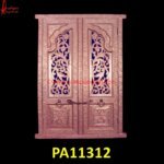 Jali Design White Metal Door