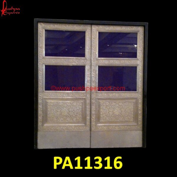 White Metal Glass Door PA11316 white metal doors, white metal french doors, white metal front door, wood carved door design, wood carving on doors, wood carving temple door, meenakari doors, white metal sliding door.jpg