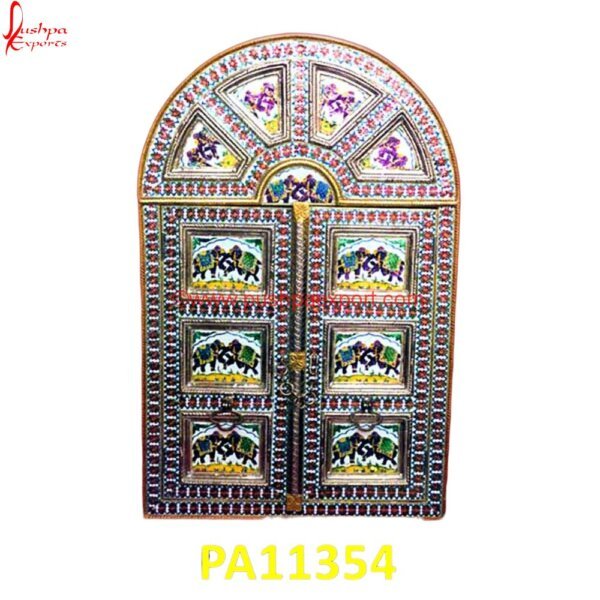 Elephant Design Meenakari Window PA11354 carved doors, carved front door, carved wood front door, silver door, silver door handles, wood carving door, antique carved doors, antique hand carved doors, artistic carved doors.jpg