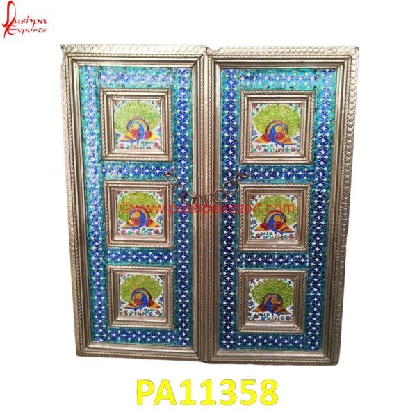 Window With Meenakari Work PA11358 silver door, silver door handles, wood carving door, antique carved doors, antique hand carved doors, artistic carved doors, balinese carved doors, carved door panels, carved mahogany.jpg