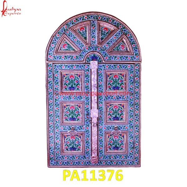 Meenakari Wooden Art Window PA11376 kashmir wood carving doors, main door carving, meenakari design, meenakari work, modern wooden carving door designs, radha krishna wood carving door, rustic carved doors, silver door.jpg