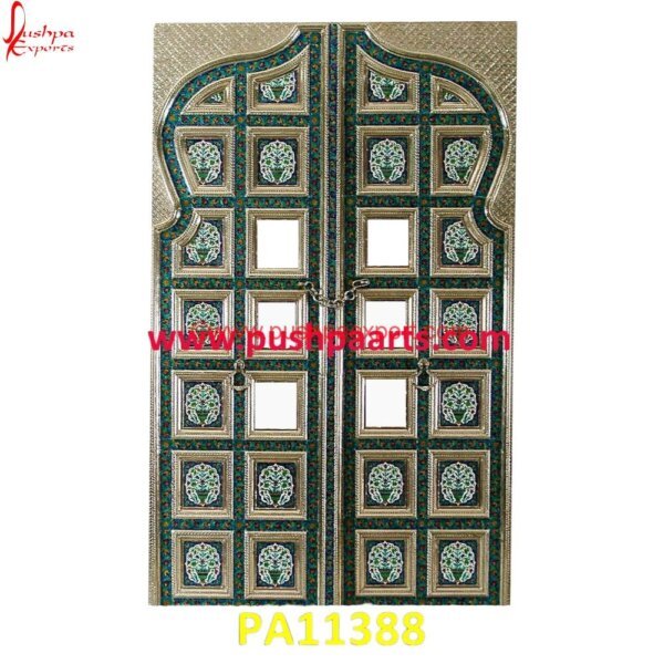 Meenakari Design Main Door PA11388 white metal french doors, white metal front door, wood carved door design, wood carving on doors, wood carving temple door, meenakari doors, white metal sliding doors, silver door.jpg