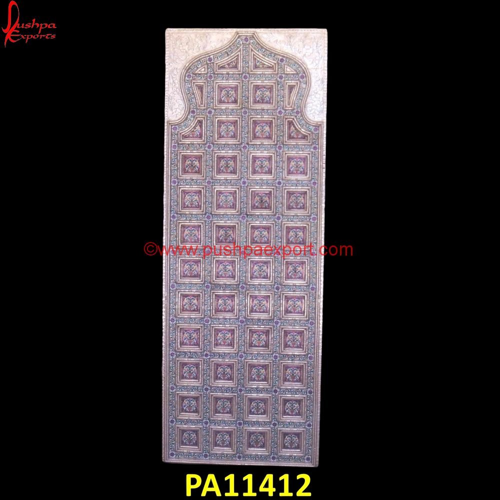 Handcarved Meenakari Door PA11412 meenakari work, modern wooden carving door designs, radha krishna wood carving door, rustic carved doors, silver door furniture, hand carved front doors, handcarved door,.jpg