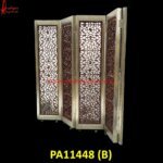 White Metal Wood Carved Partition