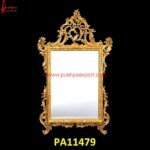 Hand Carved Drawing Room Brass Metal Mirror