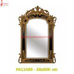 Brass Carved Floral Wall Mirror