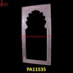Tall Silver Carved Dressing Mirror
