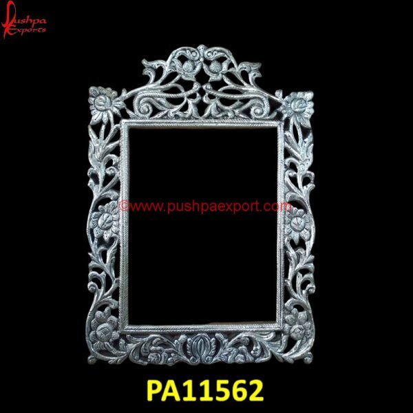 Silver Frame with Floral Jali work PA11562 Silver Frame Wall Mirror, Silver Ornate Frame, Silver Picture Frames For Wall, Silver Plated Picture Frame, Silver Poster Frame, Silver Vanity Mirror, Silver Vanity Table, Silver Vanity.jpg