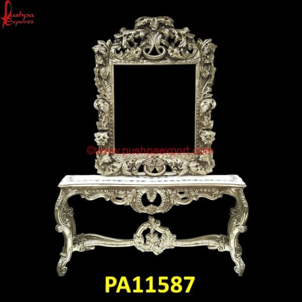 Victorian Floral Carved White Metal Dressing Table PA11587 White Metal Mirror Frame, Metal White Bed Frame, Silver Frame, Silver Frame Mirror, Silver Frame Pictures, Silver Vanity, 11x14 Silver Frame, 16x20 Silver Frame, 18x24 Silver Frame.jpg