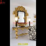 Luxury Floral Carved Brass Vanity Table