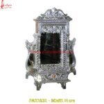 Carved Silver Vanity Mirror for Makeup