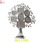 Carved Tree Style Silver Metal Frame