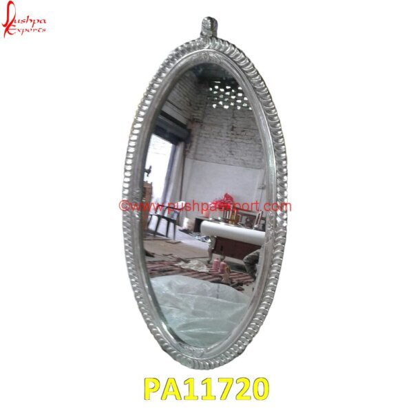 Large Oval Shaped Silver Metal Mirror PA11720 White Metal Frame Console Table, White Metal Hall Console, White Metal Mirror Frame, Metal White Bed Frame, Silver Frame, Silver Frame Mirror, Silver Frame Pictures, Silver Vanity.jpg