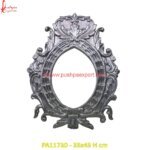 Floral Carved White Metal Mirror Frame