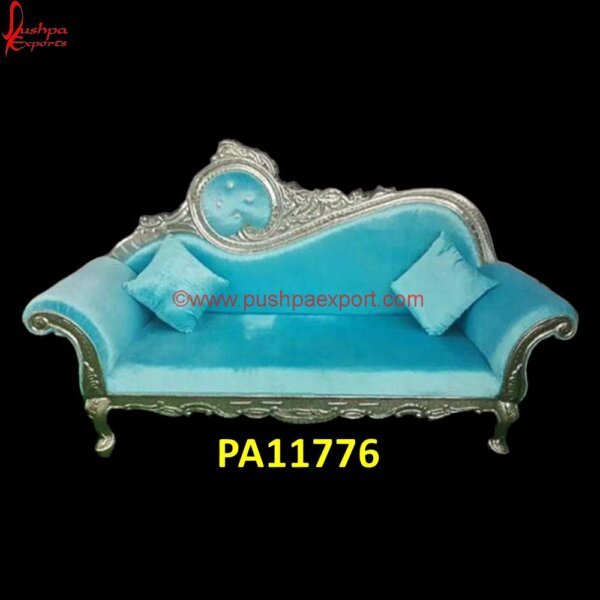 Silver Velvet Chaise Lounge PA11776 Carved Wood Day Bed, Carved Wood Ottoman, Day Bed White Metal, Daybed Carved, Daybed Silver, Hand Carved Wood Daybed, Indian Carved Daybed, Jhula Daybed, Silver Day Bed, Silver Metal.jpg