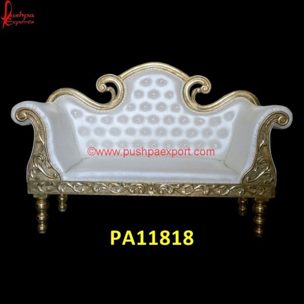 White and Golden Wedding Maharaja Diwan PA11818 Carved Swan Chaise Lounge, Carved Teak Daybed, Carved Wood Day Bed, Carved Wood Ottoman, Day Bed White Metal, Daybed Carved, Daybed Silver, Hand Carved Wood Daybed, Indian Carved Daybed.jpg