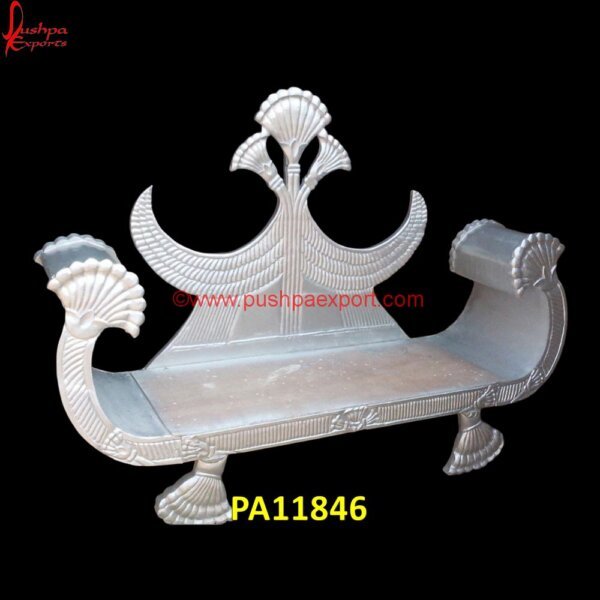 Maharaja White Metal Diwan PA11846 White Metal Lounger, Carved Wood Daybed, Carving Daybed, Silver Chaise Lounge, Silver Daybeds, White Metal Day Bed, White Metal Daybeds, Antique White Metal Daybed, Bali Carved Daybed.jpg