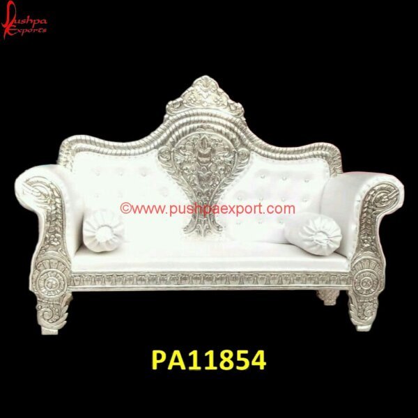 Luxury Day Bed White Metal for Wedding PA11854 Bali Carved Daybed, Balinese Carved Daybed, Carved Day Bed, Carved Daybed Frame, Carved Indian Daybed, Carved Ottoman, Carved Swan Chaise Lounge, Carved Teak Daybed, Carved Wood Day Bed.jpg