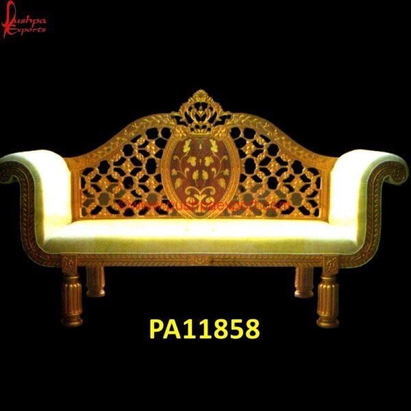 Wedding Brass Chaise Lounge PA11858 Carved Indian Daybed, Carved Ottoman, Carved Swan Chaise Lounge, Carved Teak Daybed, Carved Wood Day Bed, Carved Wood Ottoman, Day Bed White Metal, Daybed Carved, Daybed Silver, Hand.jpg