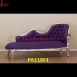 White Metal Lounger with Tufted Cushion