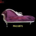 White Metal Carved Swan Chaise Lounge