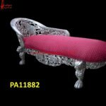 Silver Chaise Lounge with Lion Legs