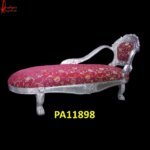 Antique Floral Carved Daybed Silver