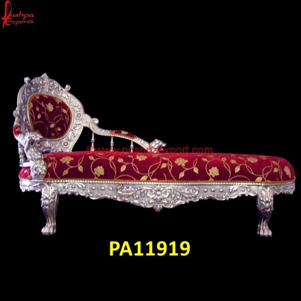 Floral Carved Silver Metal Daybed PA11919 White Brass Daybed, White Metal Chaise Lounge, White Metal Day Bed With Mattress, White Metal Daybed With Floral Finials, White Metal Full Size Daybed, White Metal Furniture Udaipur.jpg