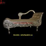 Carved Full White Metal Daybed
