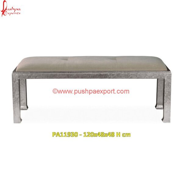 White Metal Bench PA11930 Simple White Metal Daybed, Vintage White Metal Daybed, White Full Metal Daybed, White Metal Diwan, White Metal Lounger, Carved Wood Daybed, Carving Daybed, Silver Chaise Lounge, Silver.jpg