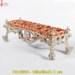 Heavy Carved White Metal Bench