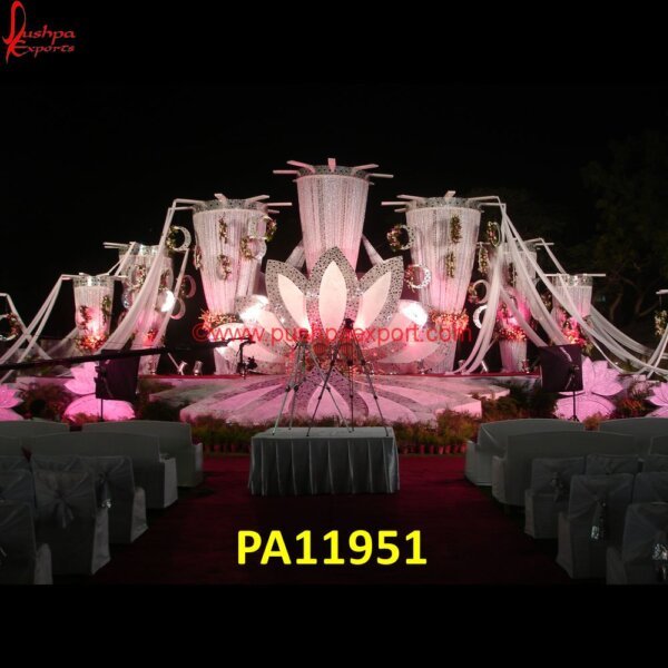 Lotus Wedding Mandap Setup PA11951 White Metal Wedding Arch, Wedding Mandap Background, Wedding Mandap Chairs, Wedding Mandap Decoration Ideas, Wedding Mandap Decoration Images, Wedding Mandap Images, Wedding Mandap.jpg