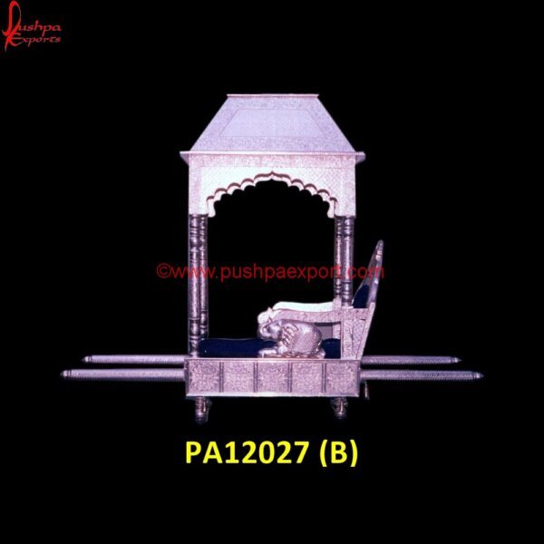 PA12027 (B) White Metal Wedding Arch, White Metal Doli, White Metal Palki, White Metal Wedding Doli, White Metal Wedding Palki, Lotus Shape White Metal Wedding Palki, White Metal Palki For Queen.jpg